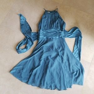 Sky blue flowy cocktail dress